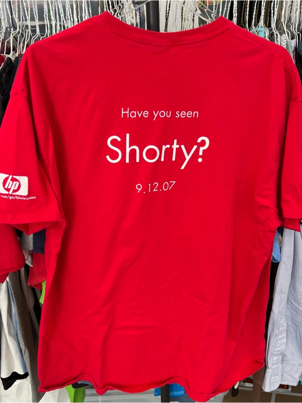 HP tech Shorty Software Red L/XL t Shirt